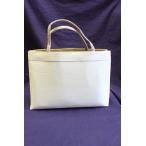 【送料無料】和想庵　「衿秀」 組紐バッグ 白 絹 和装　バッグ　A4サイズ 特殊防汚シルクガード加工　ホワイト