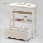 ヤマソロ ストアレッジワゴン キャスターラック付き ホワイトウォッシュ 85-428