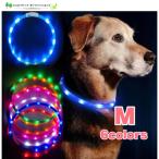 Mサイズ犬LEDライト光る首輪お洒...