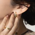 【全品送料無料⇒7月15日23:59迄】ピアス 金属アレルギー 18kコーティング キャッチレス 中折れ 開閉式 ワンタッチ フープ ミックスカラー ツイスト