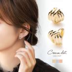 【全品送料無料⇒8月5日23:59迄】ピアス フープピアス レディース 中折れ メタル 小ぶり 立体的 カーブ クロス 大人 outlet