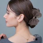 バンスクリップ ヘアクリップ リボン オーガンジー シフォン 透け感 大きめ しっかり留まる ヘアアクセサリー 定形外郵便送料無料