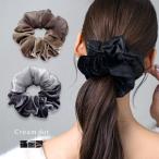 ショッピングシュシュ 【最大30％OFFセール×全品送料無料】シュシュ ベロア シアー 異素材 MIX ベルベット 透け感 オーガンジー 大きめ ボリューム ヘアゴム ヘアアクセ