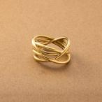 【最大30％OFFセール×全品送料無料】ステンレス製 リング 指輪 金属アレルギー 変形 ワイド クロス ボリューム ランダム ライン