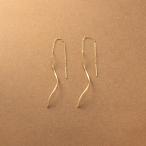 ステンレス製 ピアス アメリカンピアス 金属アレルギー レディース 揺れる ウェーブ 変形 メタル チェーンピアス ゆうパケット送料無料