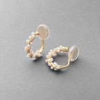 【全品送料無料⇒11月5日23：59迄】イヤリング ワイヤーフィット 挟むだけ ピアス見え シリコンカバー 小粒 パール メタル ツイスト