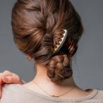 バンスクリップ ヘアクリップ マーブル べっ甲風 艶 メタル ヘアアクセサリー 挟むだけ 簡単 しっかり留まる 髪留め 定形外郵便送料無料