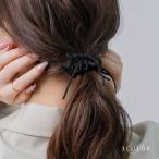 シュシュ ダブル リボン スエード調 シック ヘアゴム ヘアアクセ ヘアアレンジ 簡単 まとめ髪 ゆうパケット送料無料
