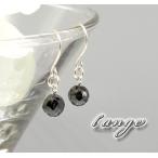 ブラックスピネル　1粒ピアス　4ミリ 　チタンピアス　樹脂ピアス　フックピアス　レディース