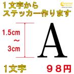 1文字からステッカー作ります 英字 1.5cm〜3cm カッティングシート 24色 切り文字 シール デカール スマホ 車 バイク 自転車 ヘルメット