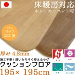 ショッピングわけアリ クッションフロア 195×195cm 厚さ4.8mm 床暖房対応 ホットカーペット対応 置くだけ さらっと感 ビニールクッションラグ メーカー直送