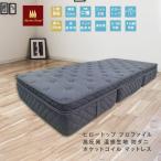 予約 ピロートップ マットレス ポケットコイル 極太2.2mm 高反発ウレタン 25cm プロファイル 高級 ダブル 厚み25cm 17層構造 温感生地 三つ折り