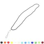 ショッピングネックストラップ ネックストラップ 55cm ガラスビーズ 4mm 国産 日本製 ビニヒモ 携帯 スマホ デジカメ ID ネームホルダーhd348