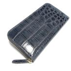 クロコダイル 長財布 メンズ財布 2292 One piece 一枚革 ワニ革 長財布 シャイニング加工 レディース 本物 グレー