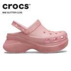 [B]クロックス レディース サンダル CROCS ベイ グリッター クロッグ ウィメン Bae Glitter Clog ピンクミルク 207261-6zw