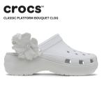 [B]クロックス レディース サンダル CROCS クラシック プラットフォーム ブーケ クロッグ Classic Platform Bouquet Clog ムーンライト 211292-1nk