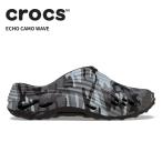 ショッピングCROCS [B]クロックス メンズ レディース サンダル CROCS エコー カモ ウェーブ Echo Camo Wave ブラック/スレートグレー 212044-0dd