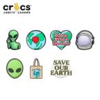クロックス CROCS ジビッツ jibbitz シューズアクセサリー スペース space エイリアン 地球 宇宙 小物 サンダル チャーム デコ[BLK]