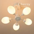 5灯 シーリングライト Cherry ホワイト レトロ 照明 ガラス