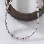 カレン族シルバー瑞々しい葡萄色アメジストビーズネックレスシンプルメンズレデ...