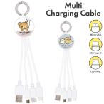 リラックマ 充電 ケーブル Type-C Type-A Lightning microUSB キャラクター グッズ スマホ 充電 同期 コード 線 マルチ充電ケーブル Rilakkuma GRC-366