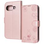 GooglePixel9a ケース 手帳型 ミッフィー ピンク フラワー 衝撃吸収 カード 収納 ポケット ストラップホール スタンド Google Pixel グーグル ピクセル