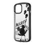 iPhone 15 14 13 ケース ディズニー ミッキー クリア ブラック メタリック キャラクター グッズ サイン 透明 カメラ 保護 カバー