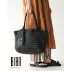 ビバ BIBA トートバッグ カバン レザー 本革 天然皮革 ハンドメイド カゴバッグ風 軽量 手編み ナチュラル A4収納可 通勤レディース