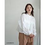 ショッピングバンド ラブアワーデイズ LUVOURDAYS ブラウス 長袖 レディース SPIRAL BLOUSE スパイラルブラウス フリル スタンドカラー バンドカラー LV-SH5304 cpn135