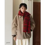 ショッピングprit プリット prit ストール ウールコットンチェック レディース STL P00640