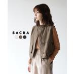 サクラ SACRA タンブラー フィニッシュ ジレ  CO PE TUMBLER FINISH GILET ベスト ホワイト カーキ ブラック レディース 2024春夏 124107061