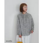 ソソット sosotto【日本別注色】LIBERTY PRINT ブラウス レディース LIBERTYタナローン チビ丸衿 ゴムシャーリングBL長袖 シャツ 42552911