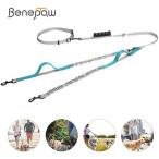 Benepaw-犬用の多機能バンジーリーシュ ウォーキングやランニング用のバンジーアクセサリー 大型および小型犬用の反射リーシュ ダブルシングルペット