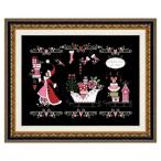 クリスマスローズ 車 クロスステッチ 刺embroideryキット 生地 18カラット 14カラット 11カラットの黒のキャンバス糸