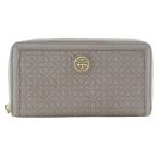 Tory Burch トリーバーチ ラウンドファスナー TTロゴ 長財布 レザー グレー レディース【G180625025】中古