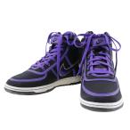 NIKE Nike VANDAL HIGH(GS BOYS) баскетбол обувь 333377-051 спортивные туфли атлас чёрный / фиолетовый унисекс [H120125238] б/у 