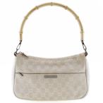 GUCCI グッチ ワンショルダー バンブー 001.3865 ショルダーバッグ GGキャンバス 白 レディース【H172523109】中古