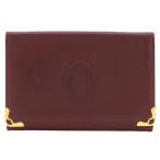 ショッピングカルティエ CARTIER カルティエ マストライン 名刺入れ パスケース カードケース カーフ ボルドー ユニセックス【H212925544】中古