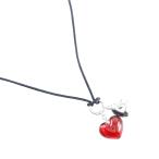 Baccarat バカラ ダブルハート チョーカー シルバー925×クリスタル 赤 約9.5g レディース【I120125068】中古