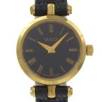 GUCCI グッチ シェリー 腕時計 金メッキ×SS ゴールド クオーツ アナログ表示 レディース 黒文字盤【I120126030】中古