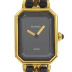 CHANEL シャネル プルミエールＬ Ｈ0001 腕時計 金メッキ クオーツ アナログ表示 レディース 黒文字盤【I120126034】中古