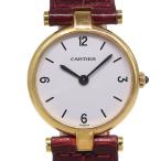 CARTIER カルティエ マストヴァンドーム 腕時計 K18YG×レザー クオーツ アナログ表示 レディース 白文字盤【I120126078】中古
