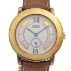 CARTIER カルティエ マストロンド W1009244 腕時計 シルバー925×レザー クオーツ アナログ表示 ユニセックス 白文字盤【I130226006】中古