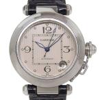CARTIER カルティエ パシャC 2002年クリスマス限定 W3106199 腕時計 SS×レザー 自動巻き メンズ シルバー文字盤【I130226044】中古