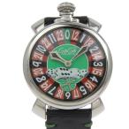 Gaga Milano ガガ・ミラノ マヌアーレ48 ラスベガス 腕時計 SS×レザー 手巻き アナログ表示 メンズ【I130325048】中古