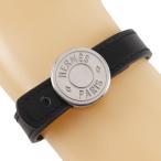 ショッピングHERMES HERMES エルメス セリエ ルーピング □I ブレスレット レザー 黒/オレンジ 約15.1g レディース【I131725110】中古