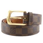 LOUIS VUITTON Louis * Vuitton гибрид сельдерея и салата -ru* эллипс M6995 CA1101 ремень Damier парусина чай мужской [I131725114] б/у 