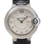 CARTIER カルティエ バロンブルーSM W4BB0008 腕時計 SS×クロコダイル クオーツ  レディース シルバー文字盤【I140226002】中古