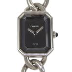 CHANEL シャネル プルミエールL H0452 腕時計 SS クオーツ アナログ表示 レディース 黒文字盤【I140226006】中古
