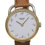 HERMES エルメス アルソー 腕時計 金メッキ×レザー クオーツ アナログ表示 レディース 白文字盤【I140226054】中古